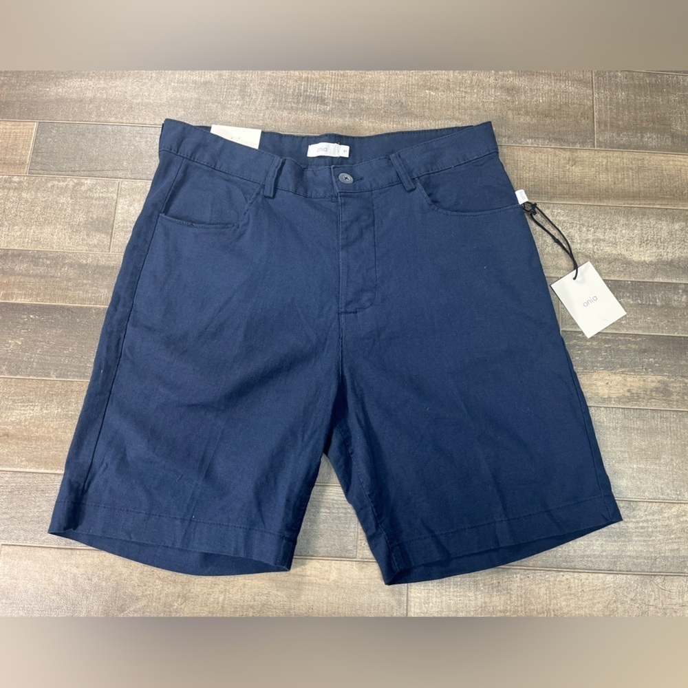 Onia Stretch Linen Traveler Navy Shorts
